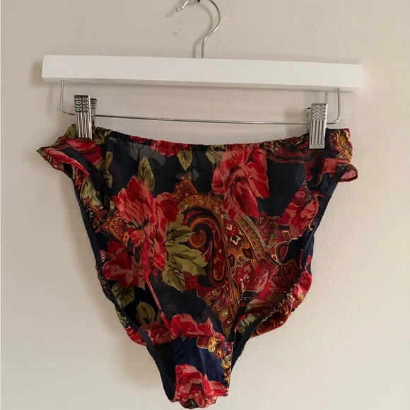 Victoria's Secret Navy Floral Lace Nightie 2pc Size M Gold Label 90s Coquette - Picture 8 of 12